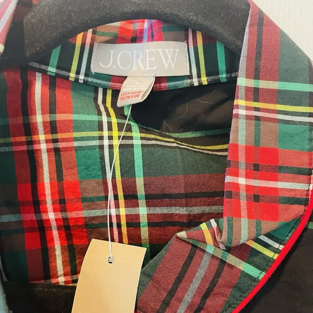 New J.Crew Womens Cotton Tartan Pajama Top Size S #72